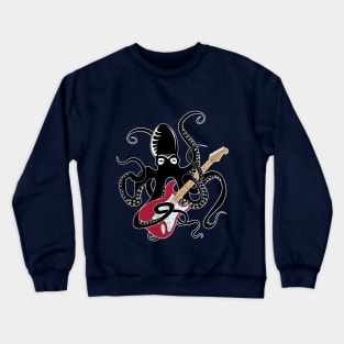 kraken octopus with strat electric guitar Crewneck Sweatshirt